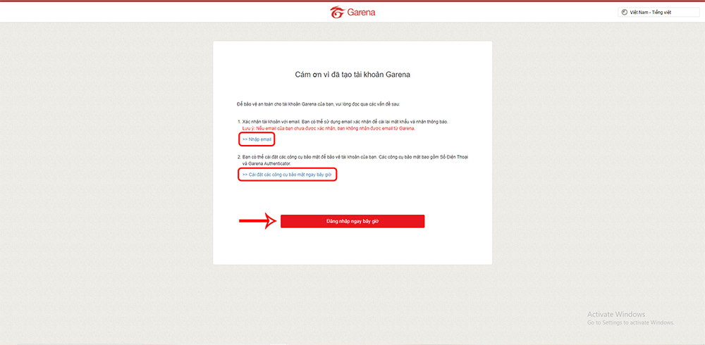Cách đăng ký tài khoản Garena trên máy tính 2