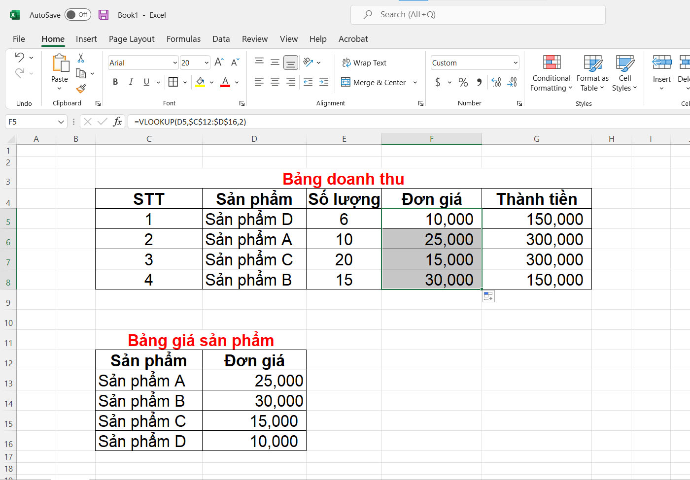 Cách sử dụng phím tắt địa chỉ tuyệt đối trong Excel - bước 3