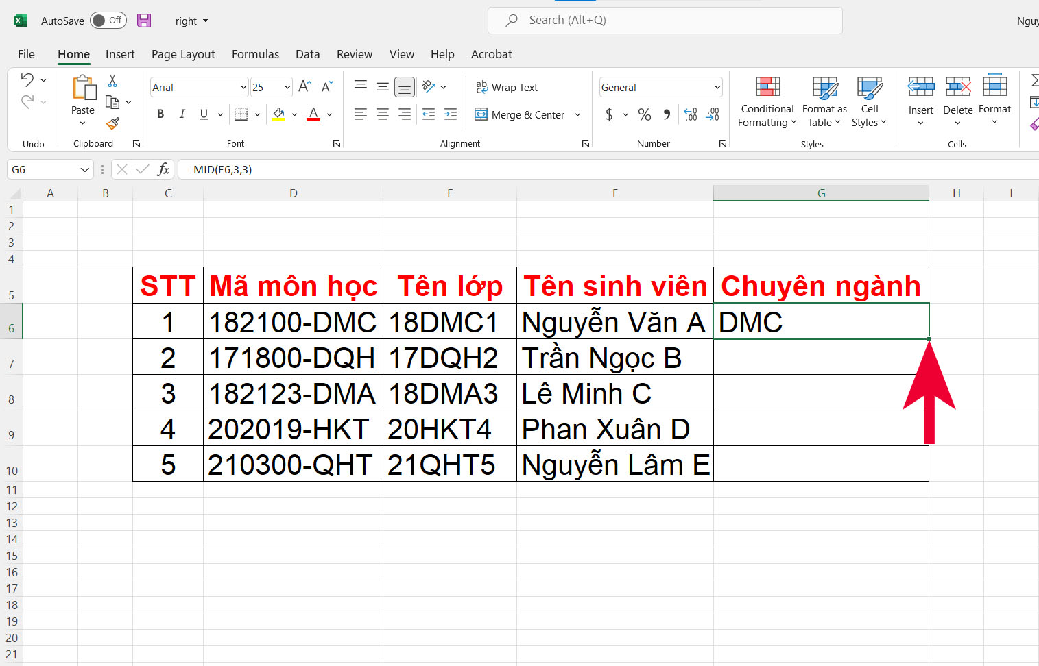 Cách sử dụng địa chỉ tương đối trong Excel - bước 2
