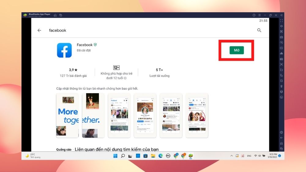 Tải Facebook bởi vì BlueStack bước 5