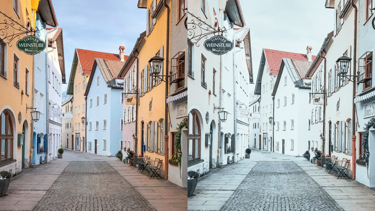 Công thức chỉnh màu Lightroom tông Bright Gray