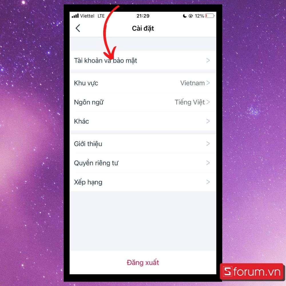 Cách đổi mật khẩu tài khoản- Bước 2 