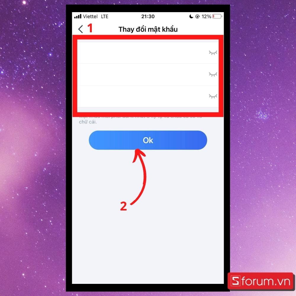 Cách đổi mật khẩu tài khoản- Bước 4 