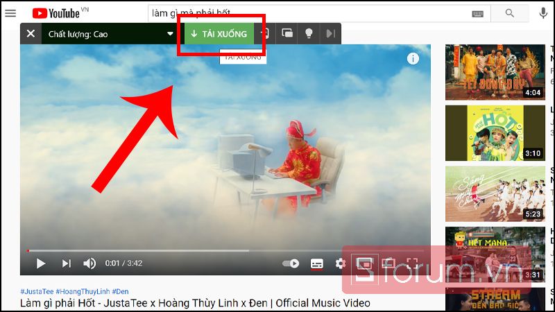 Download Youtube Video kể từ trình duyệt Cốc Cốc