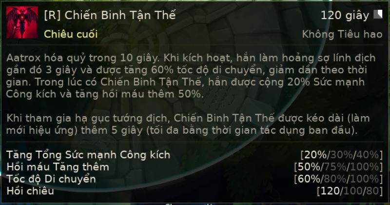 chiêu R chiến binh tận thế mùa 13 cho Tướng Aatrox LMHT
