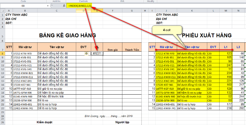 Lỗi #REF! của hàm VLOOKUP khá dễ khắc phục 