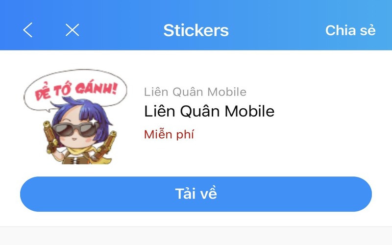 cách tải Sticker LQM trên zalo