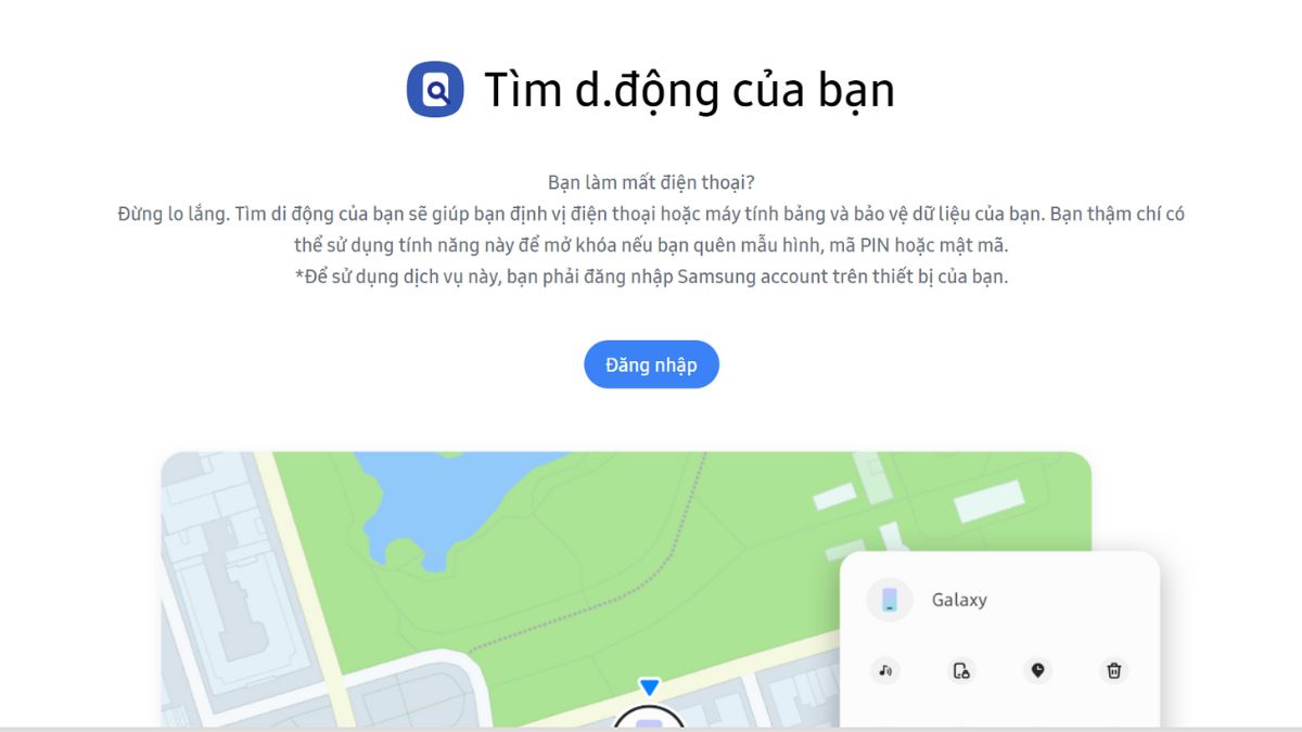 Cách tìm định vị vị trí điện thoại Samsung