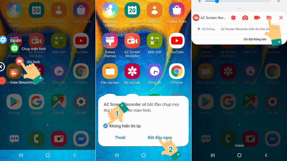 Cách thức quay bằng AZ Screen Recorder.apk