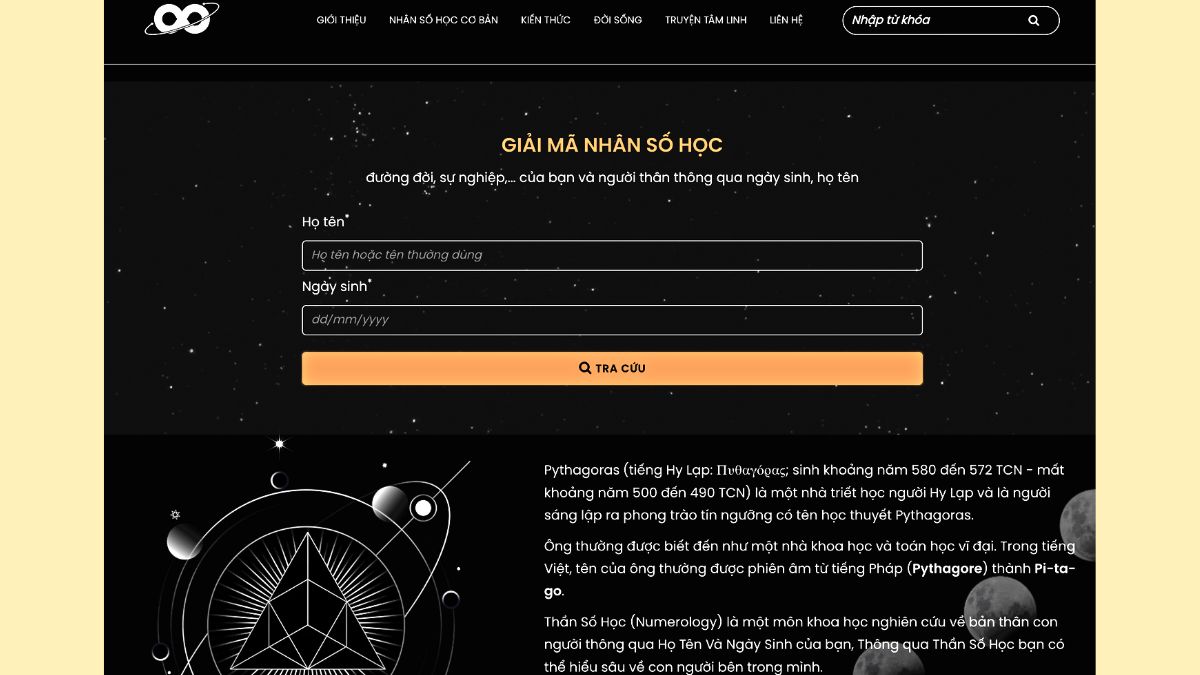 Website xem thần số học - Nhân số học VN