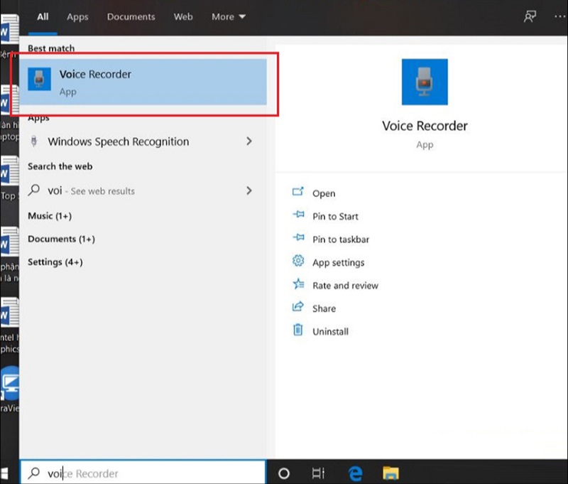 Hướng dẫn cách ghi âm Voice Recorder Windows 10 bước 1
