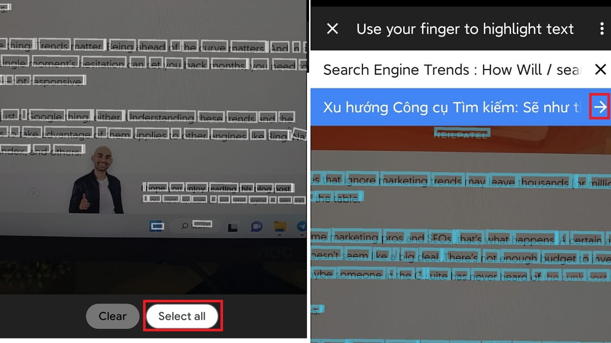 Cách dùng google dịch hình ảnh trên điện thoại bước 5