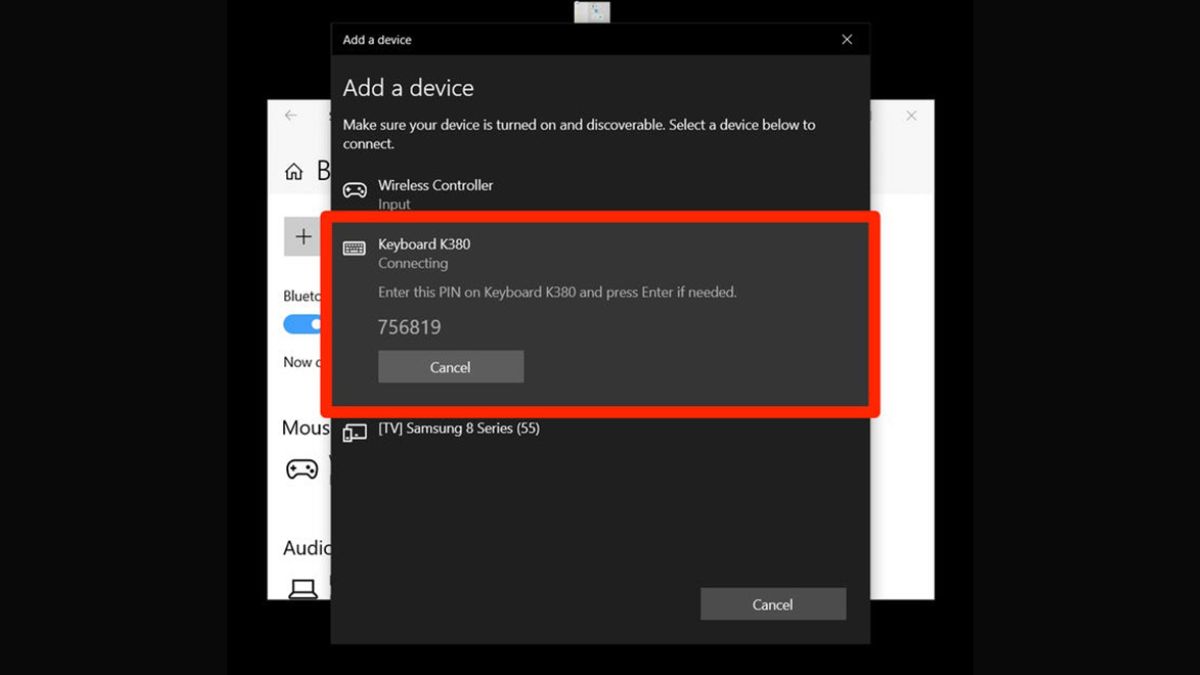 Cách kết nối bàn phím rời với laptop qua Bluetooth hoặc tần số vô tuyến mặc định trên Windows 10 bước 7