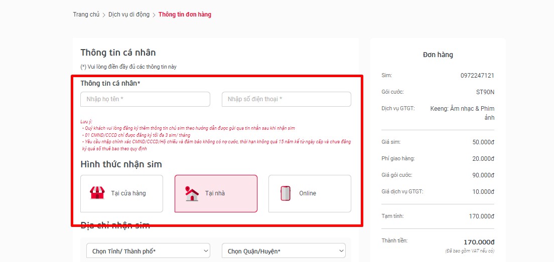 Cách mua SIM có đầu số 097 online tại nhà 4