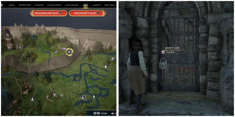 Hướng dẫn vị trí Hầm Kho Báu Hogwarts Legacy số 4
