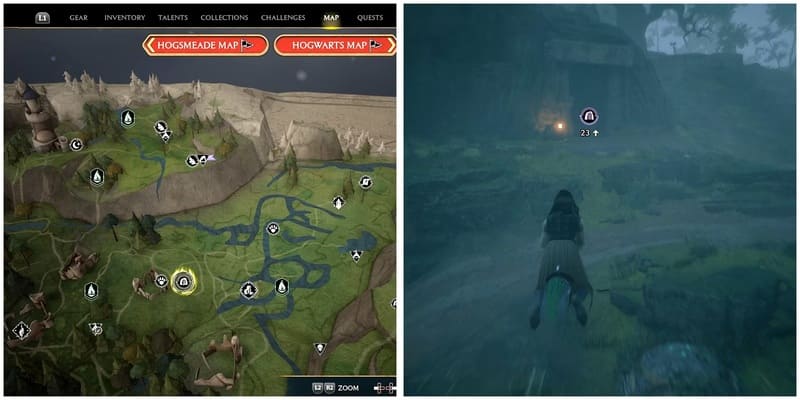 Hướng dẫn vị trí Hầm Kho Báu Hogwarts Legacy số 5