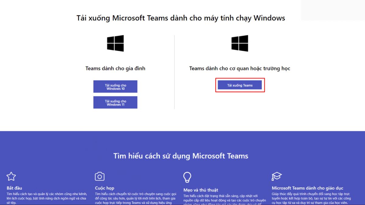 Cách tải Microsoft Teams trên PC bước 2