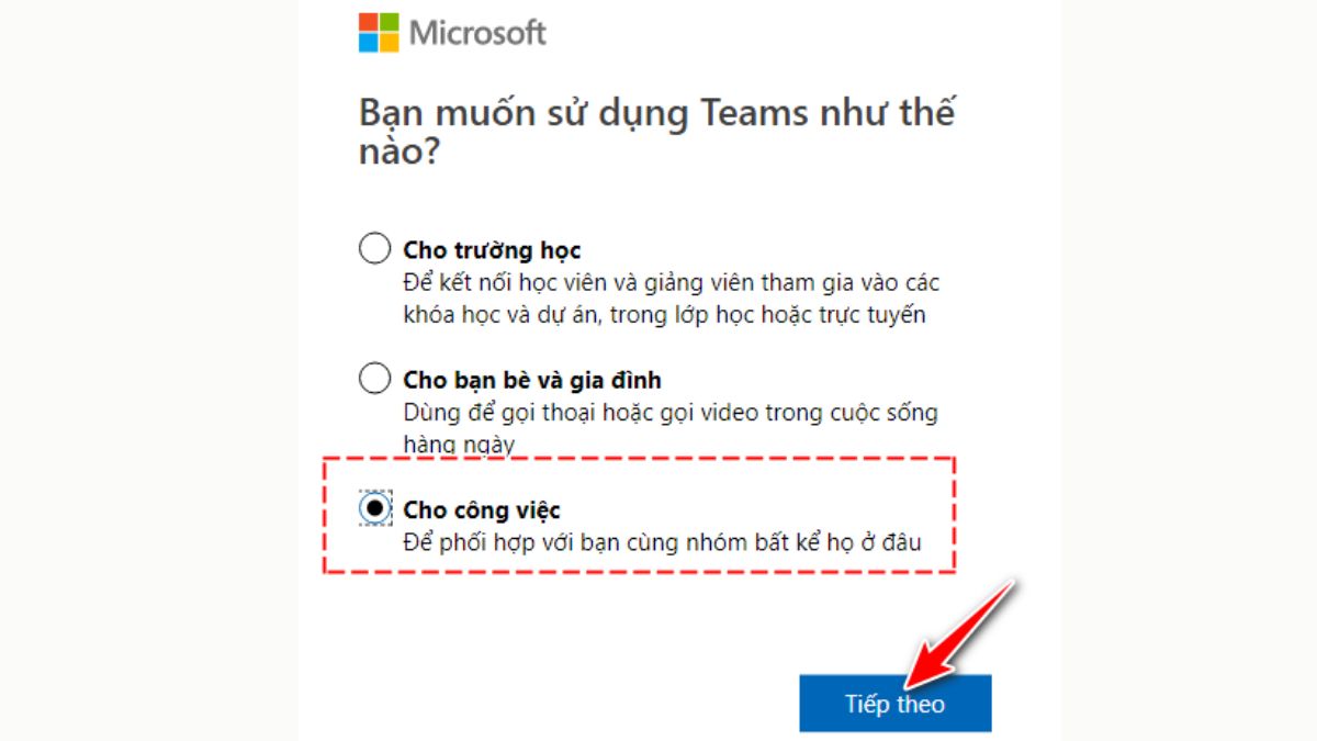 Cách đăng ký Microsoft Teams bước 3