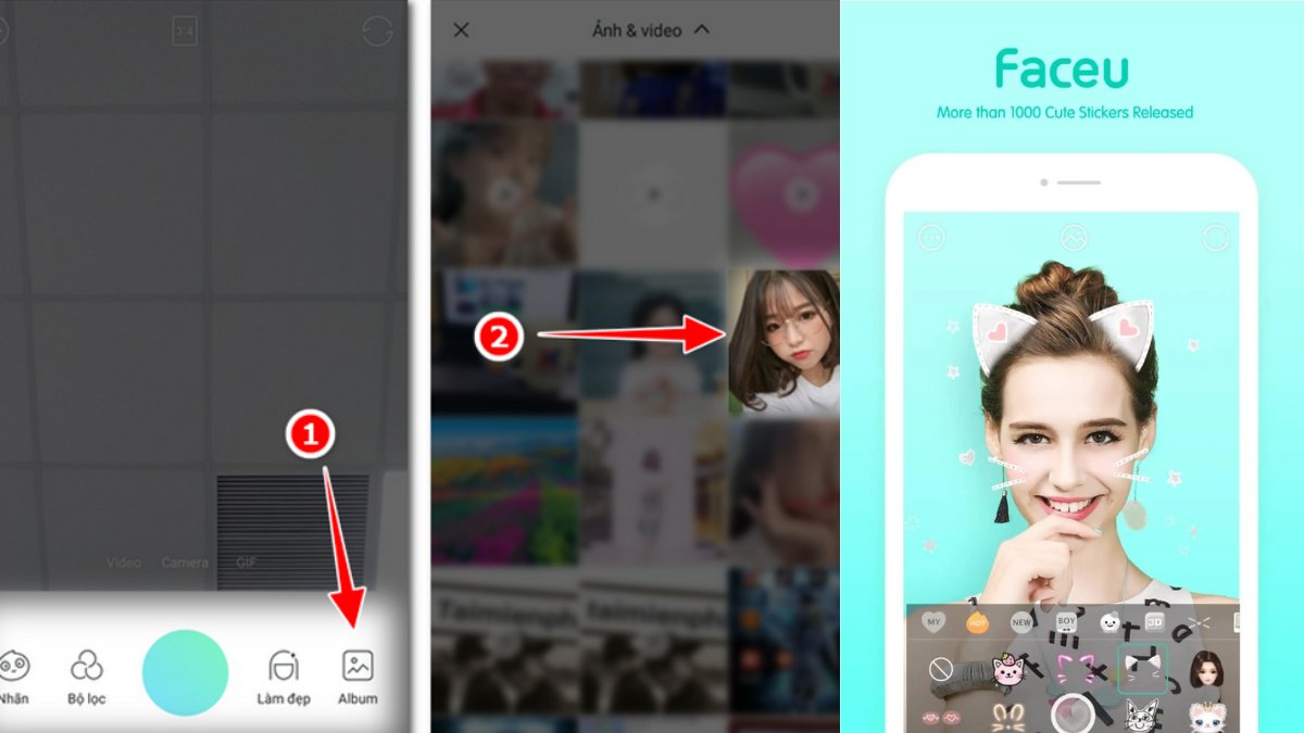 Cách chỉnh sửa ảnh trên FaceU bước 1