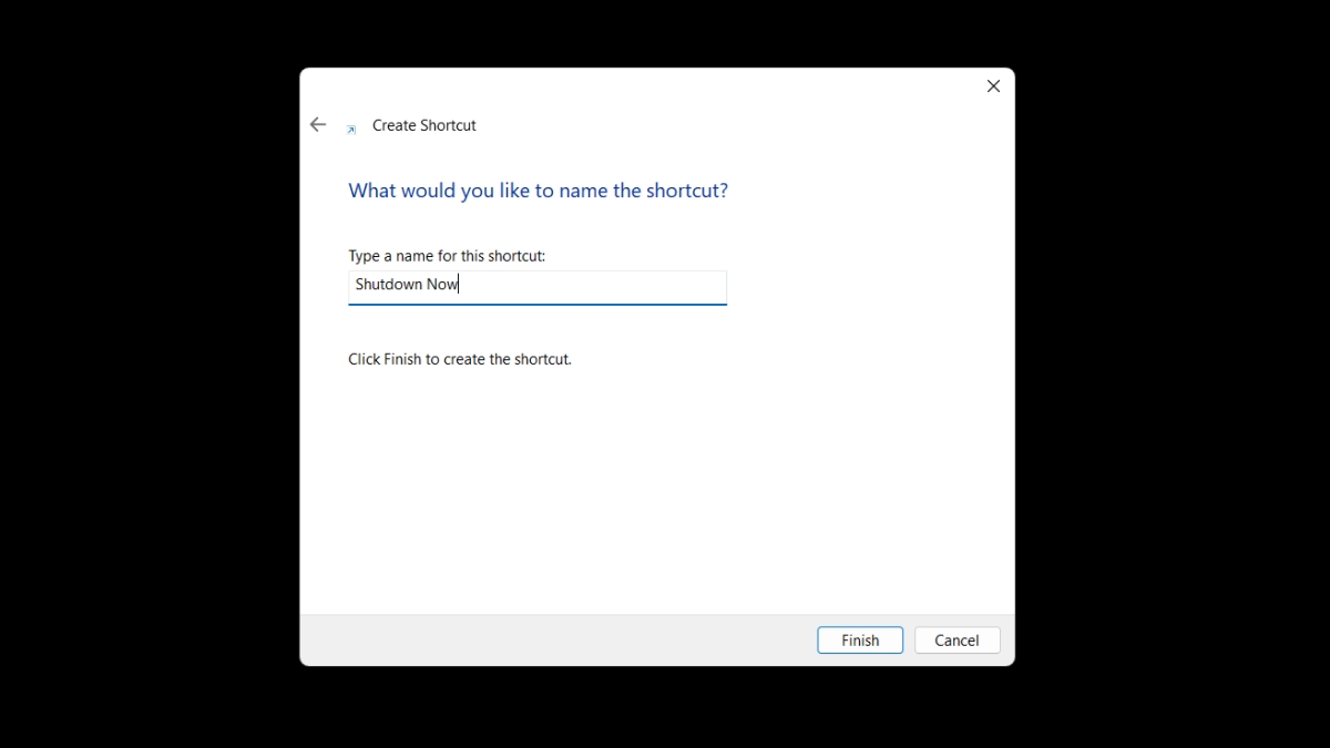 Sử dụng Shortcut để tắt máy tính win 10 bước 3