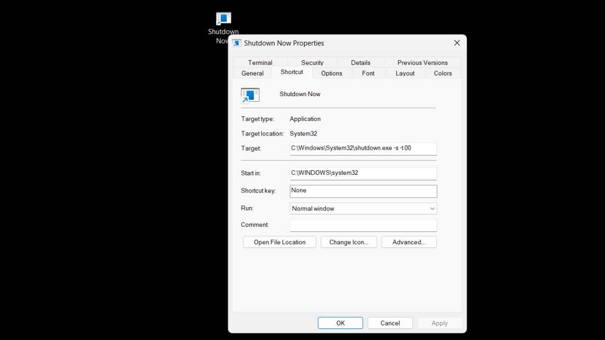 Sử dụng Shortcut để tắt máy tính win 10 bước 4