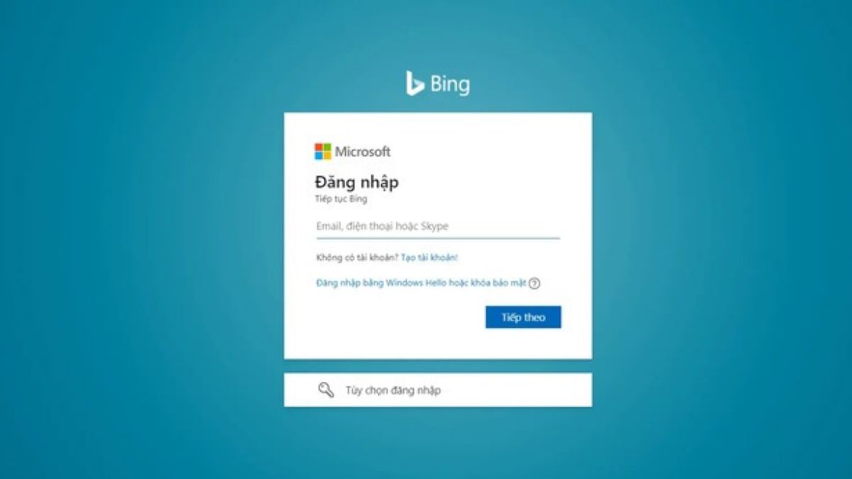 Thiết lập tài khoản đển sử dụng Bing AI bước 2