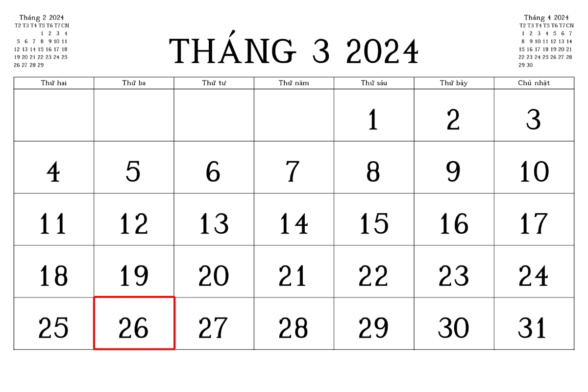 Ngày 26/3 là ngày gì?