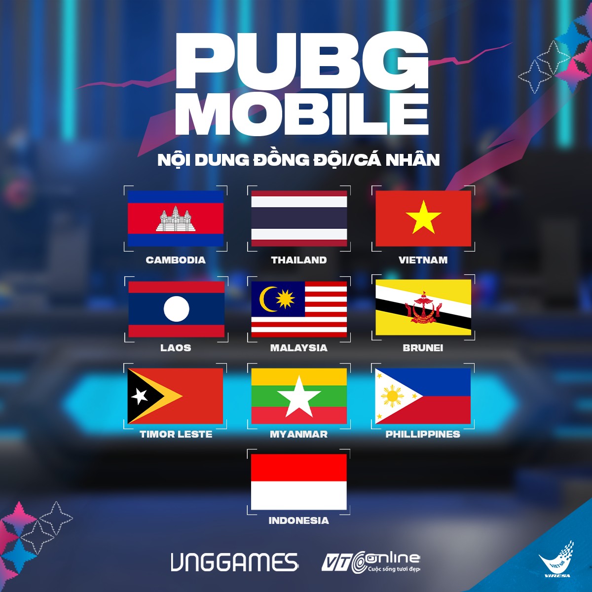 SEA Games 32 Danh sách các quốc gia tham dự các môn eSports
