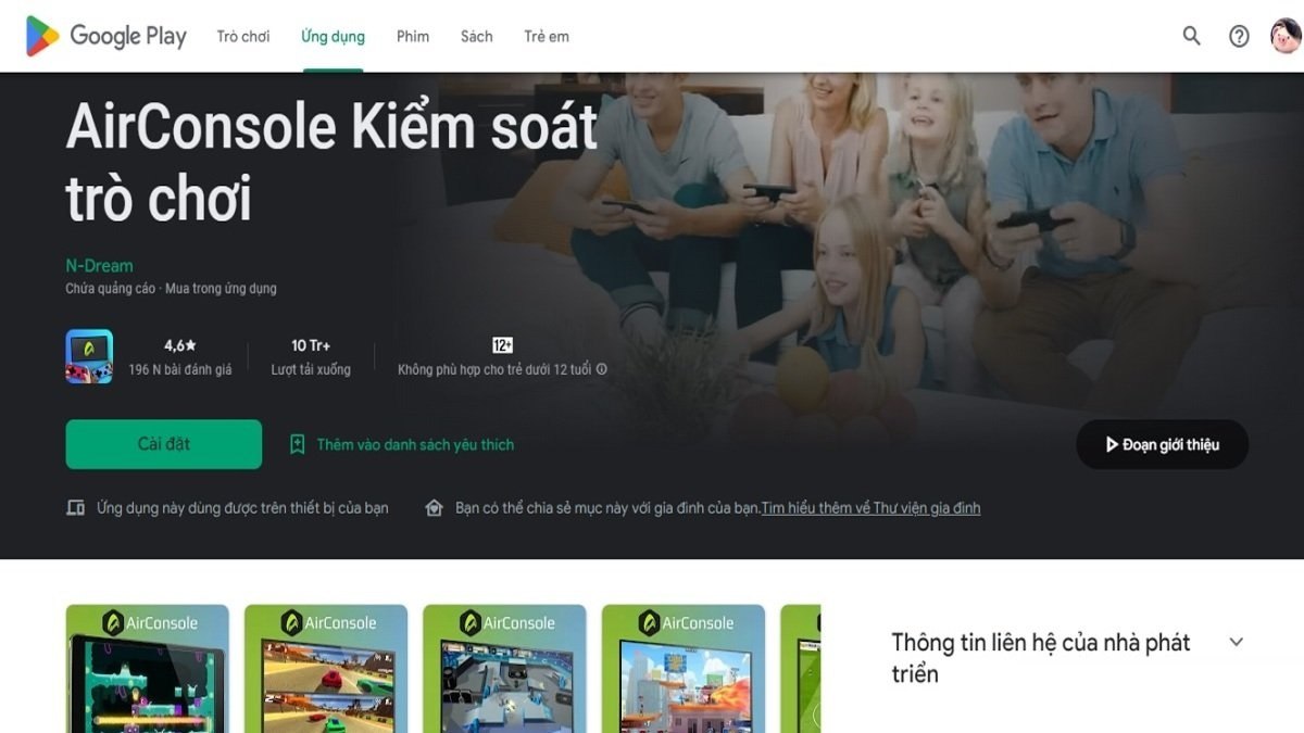 Tải AirConsole Gamepad tay cầm chơi game trên Android, IOS