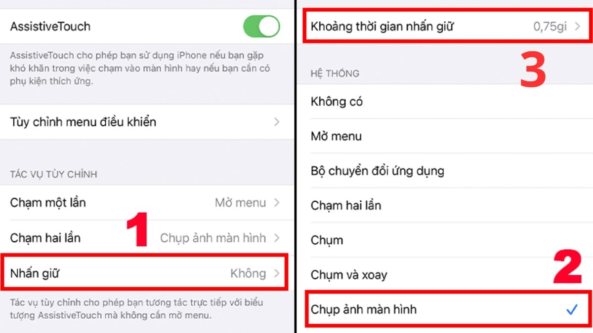 Cách tự sướng screen iPhone 12 vì chưng nút trang chủ ảo AssistiveTouch cơ hội 1 bước 3