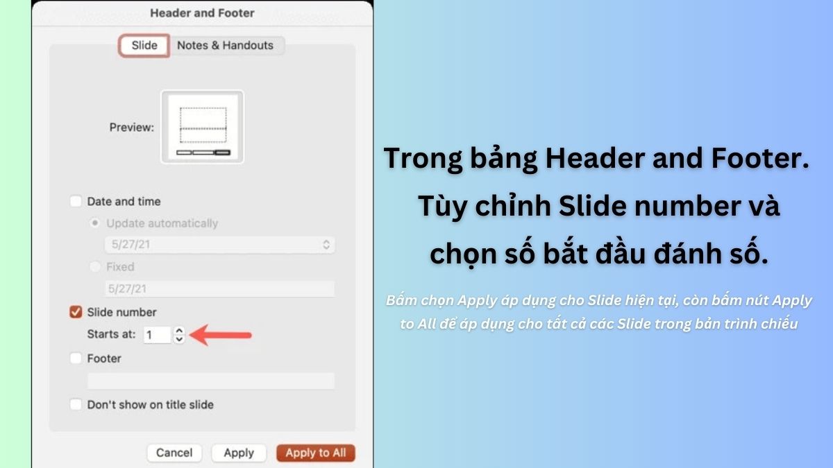 Cách đánh số trang trong PowerPoint cho dòng Mac