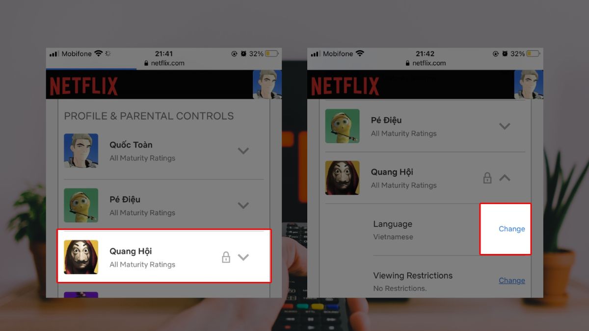 Cách đổi ngôn ngữ Netflix sang Tiếng Việt trên điện thoại bước 4