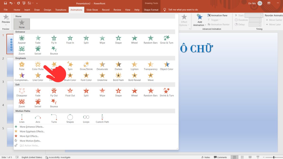 C ch l m tr ch i ch tr n powerpoint t ng b c si u d 