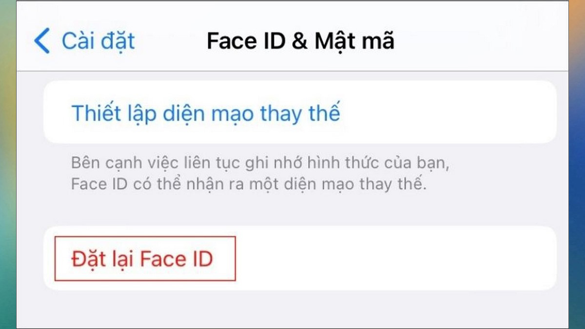 Bước 1: Khắc phục và mở lại Face ID bị tắt bằng cách đặt lại Face ID cho iPhone