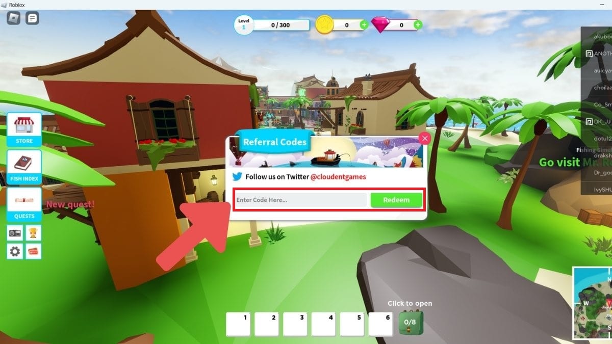 Full code Fishing Simulator update mới nhất 2024