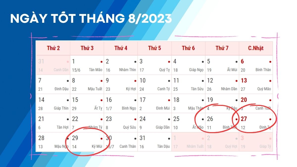 Cưới hỏi và xuất hành ngày tốt tháng 8 năm 2023: Điểm check-in cho bạn!