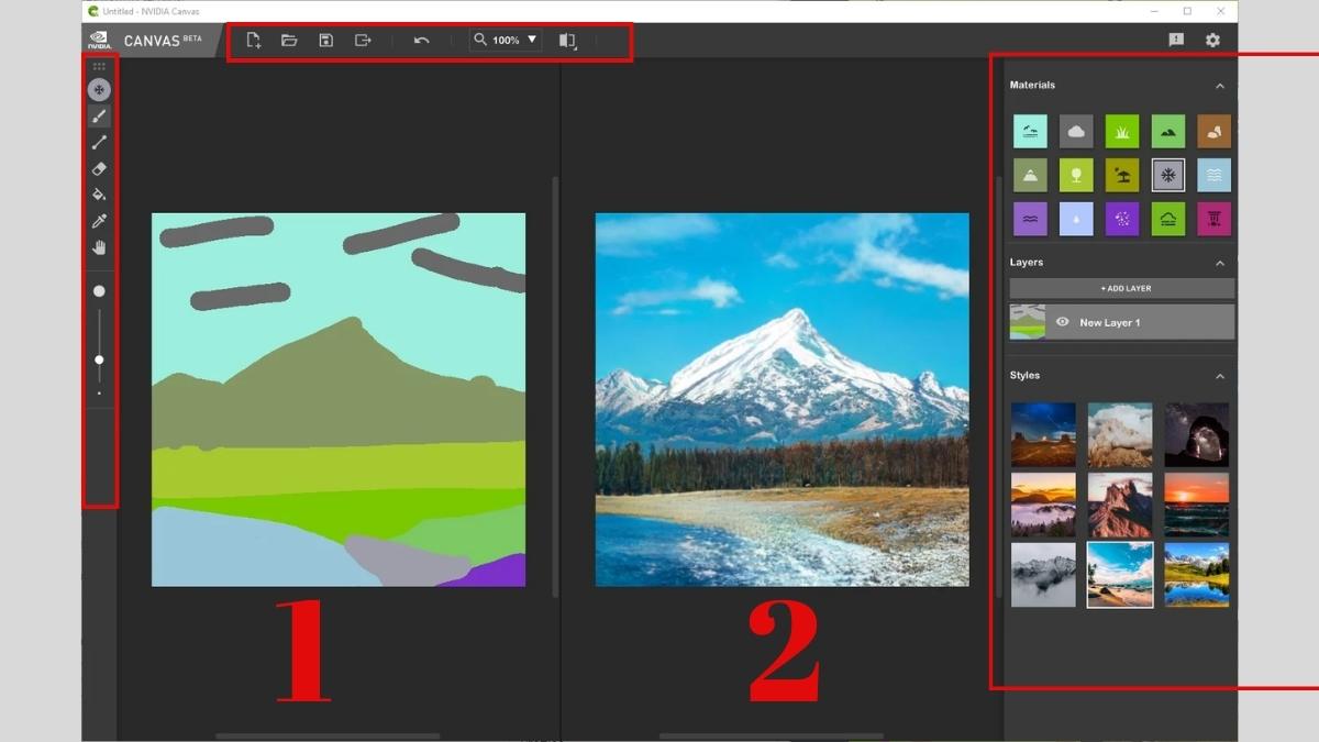 Tải NVIDIA Canvas - Sáng tạo nghệ thuật tuyệt vời với ứng dụng AI vẽ tranh