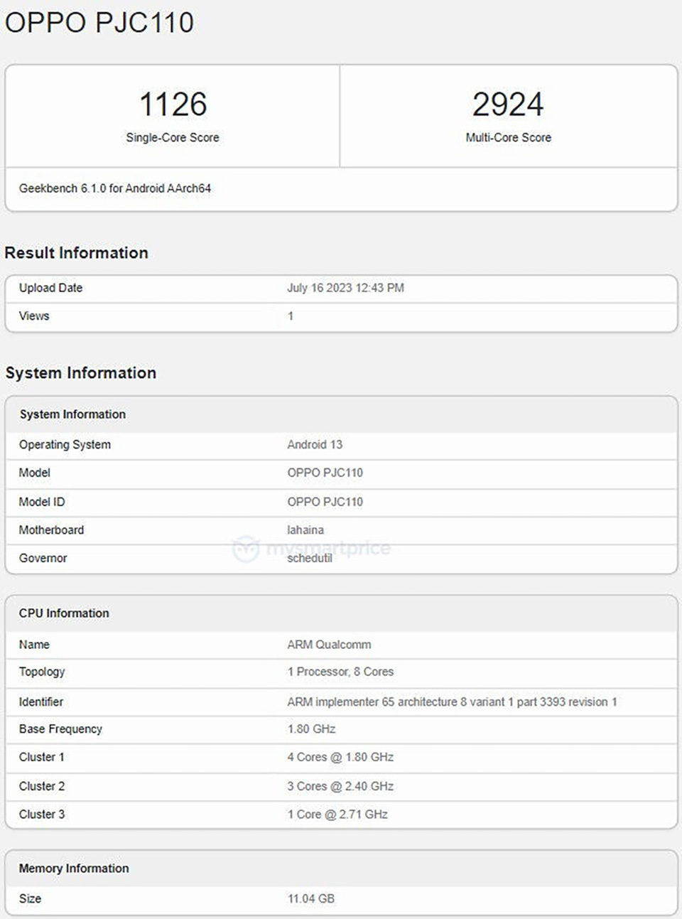 OPPO K11 xuất hiện trên Geekbench