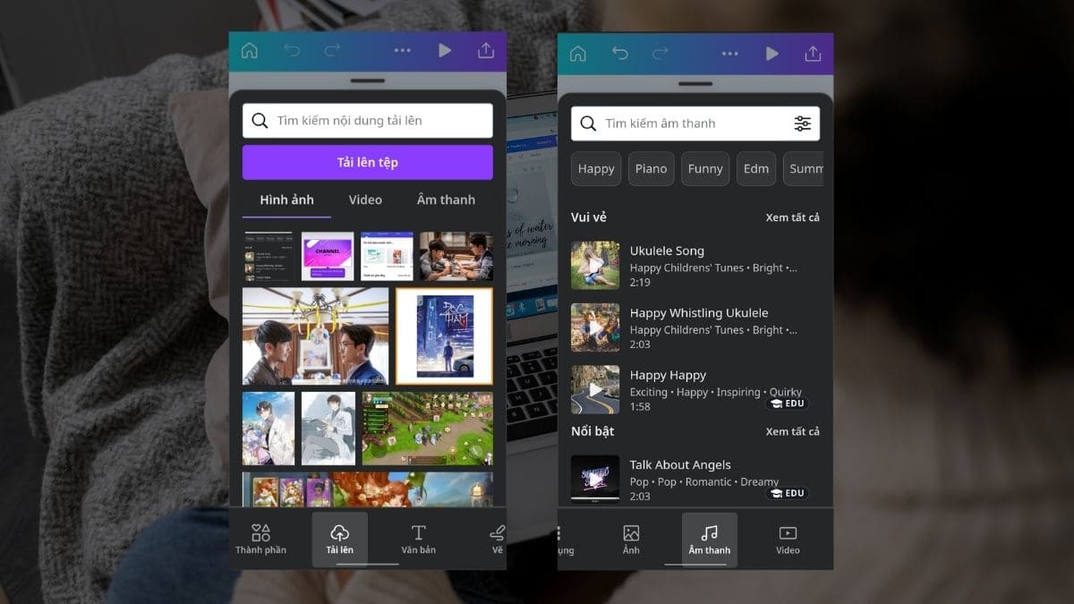 Hướng dẫn chèn âm thanh vào Canva dễ dàng trên điện thoại và máy tính