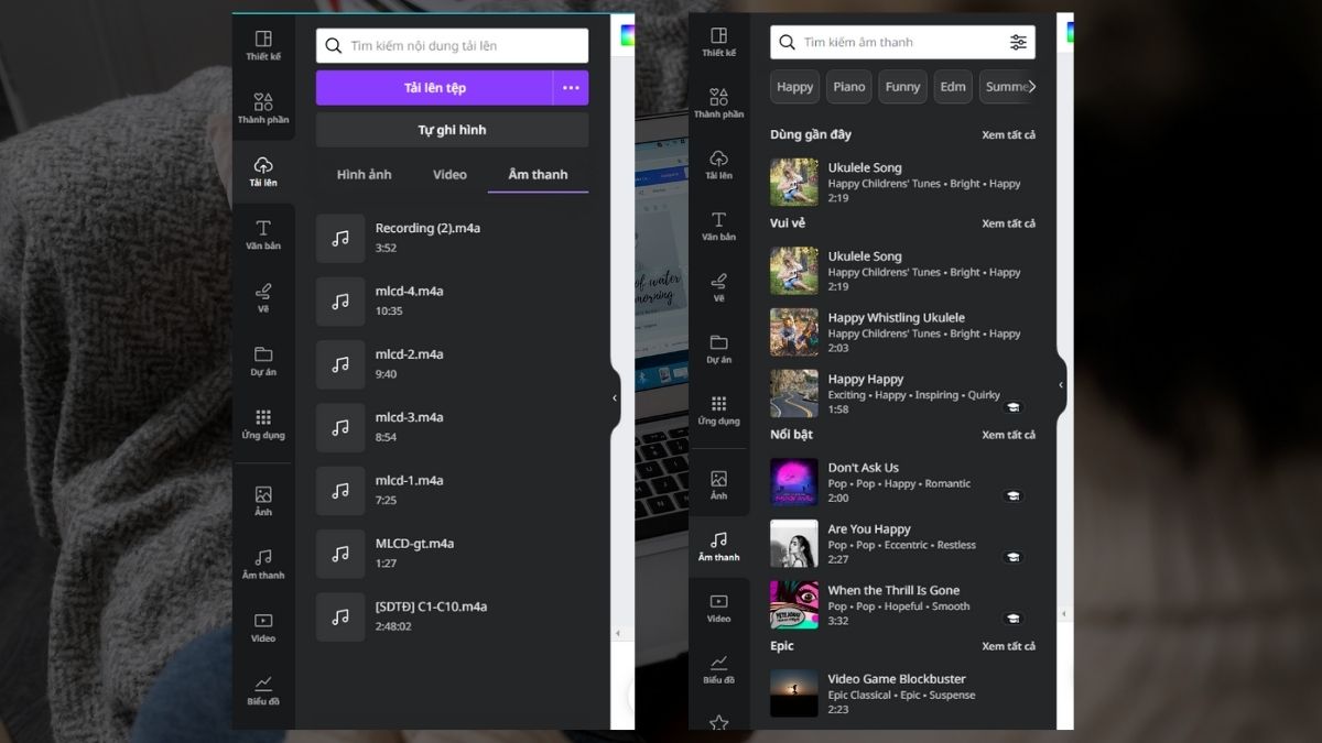 Hướng dẫn chèn âm thanh vào Canva dễ dàng trên điện thoại và máy tính