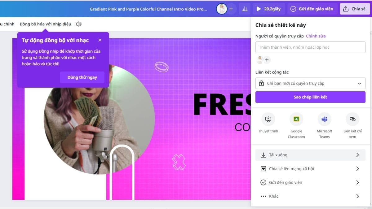 Hướng dẫn chèn âm thanh vào Canva dễ dàng trên điện thoại và máy tính