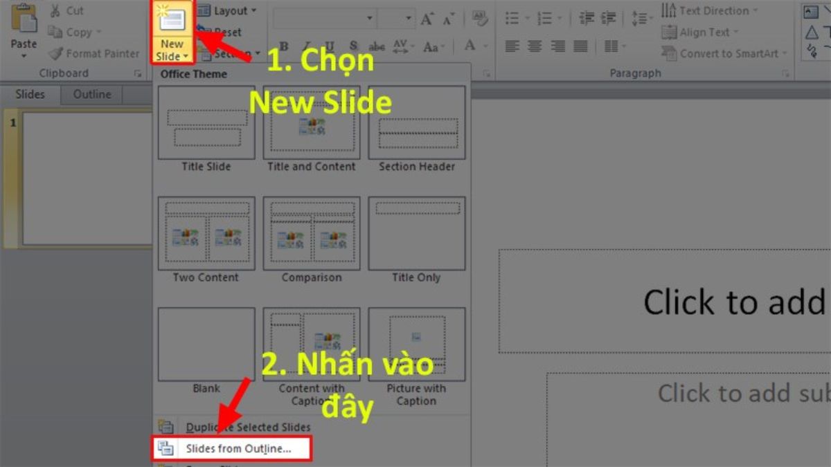 Chi tiết cách chuyển Word sang Powerpoint 2010, 2007 cách 1 bước 2