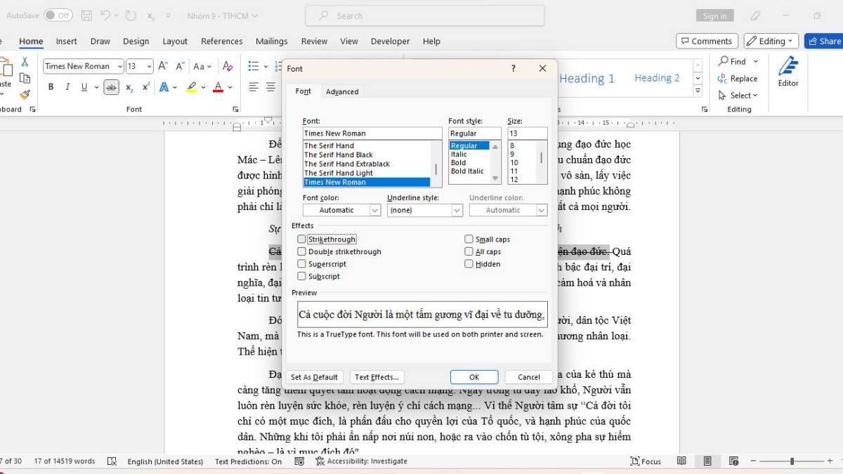 Cách tạo gạch ngang chữ trong Word dễ dàng và hiệu quả