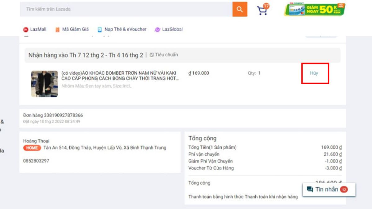 Các bước hủy đơn hàng trên Lazada hiệu quả, giúp bạn nhận hoàn tiền nhanh chóng