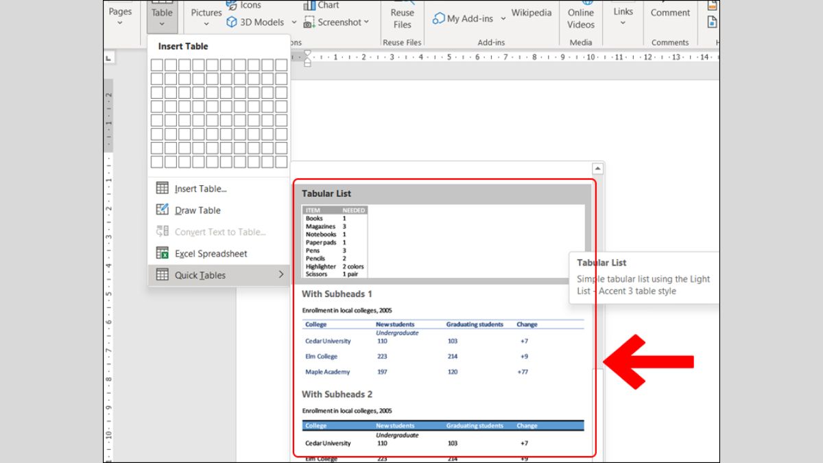Cách tạo và chỉnh sửa bảng trong Word một cách hiệu quả