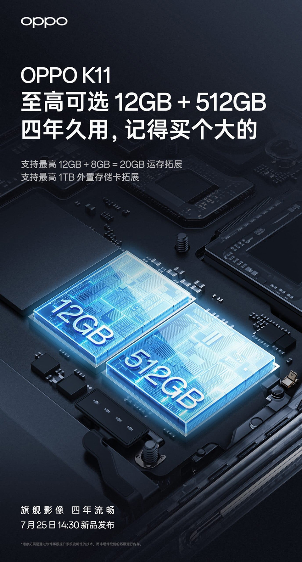 OPPO K11 có RAM 12GB + ROM 512GB