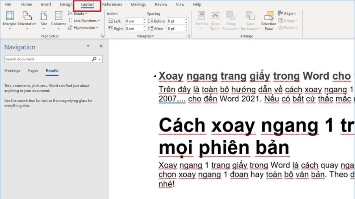Cách xoay ngang 1 trang trong Word một cách dễ dàng và hiệu quả