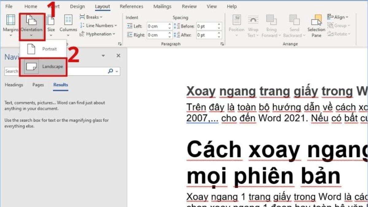 Cách xoay ngang 1 trang trong Word một cách dễ dàng và hiệu quả