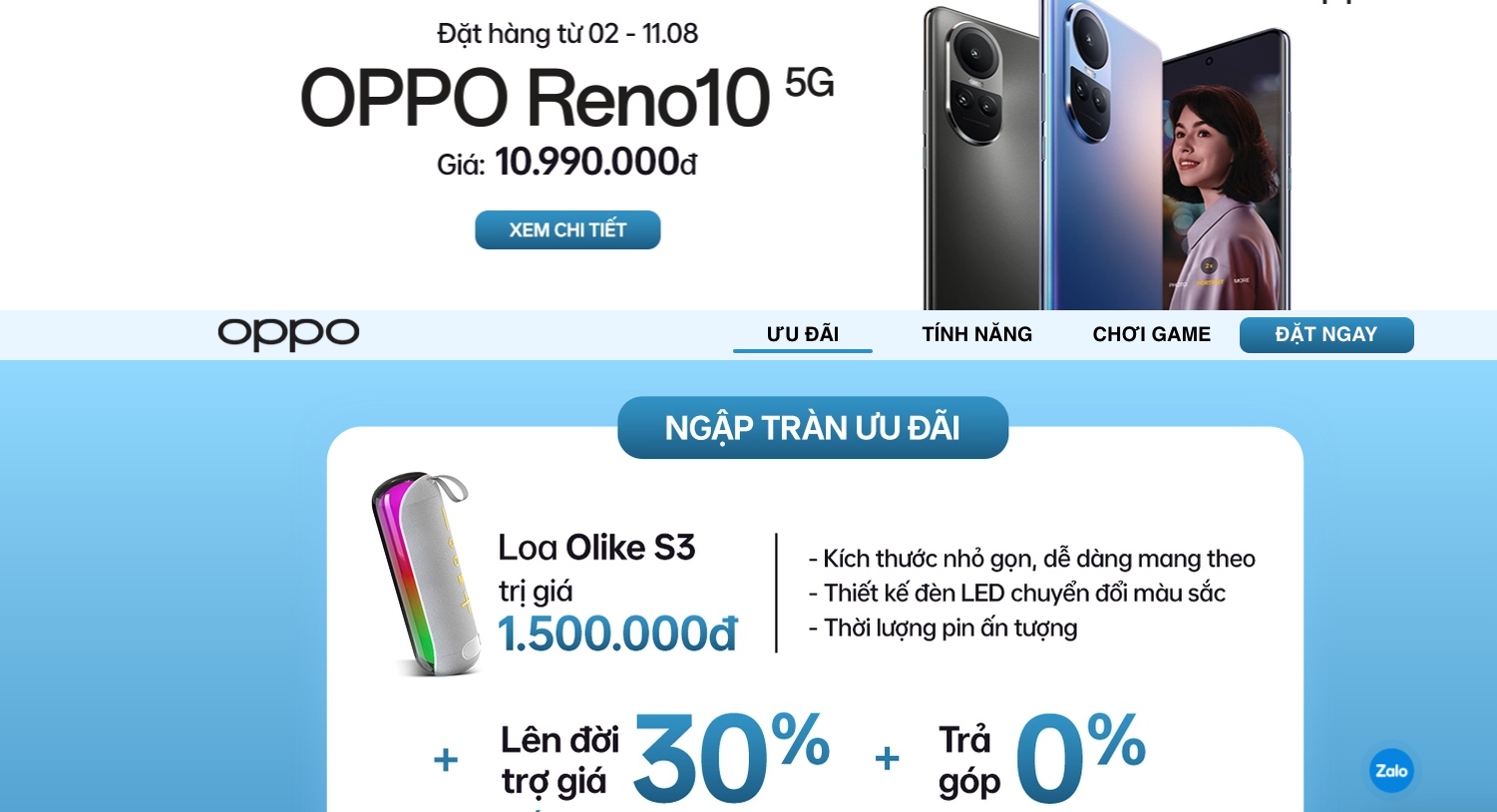 Đặt mua Reno10 5G tại CellphoneS bạn sẽ nhận được bộ quà tặng hấp dẫn