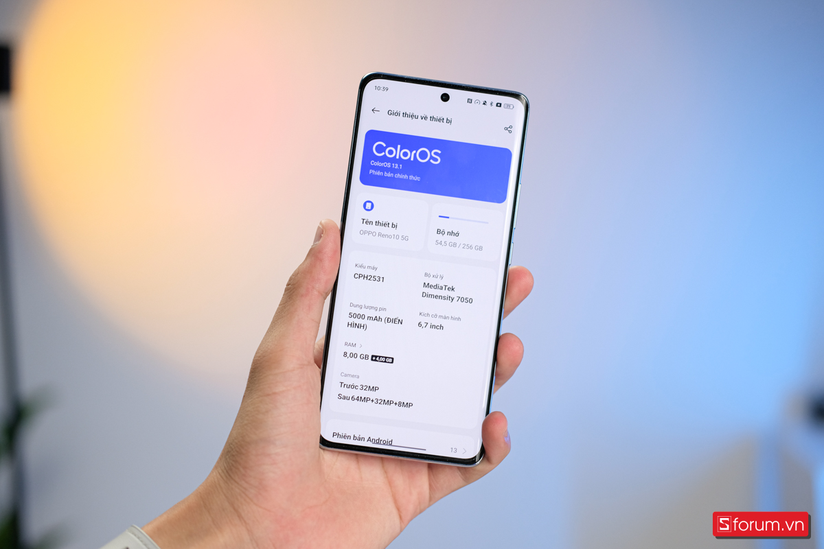 OPPO Reno10 5G được cài sẵn giao diện người dùng ColorOS 13.1